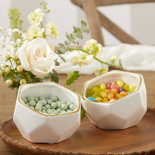 Kate Aspen® Geometric Ceramic Planter Set